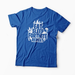 Tricou Fortnite Eat Sleep Repeat - Bărbați-Albastru Regal